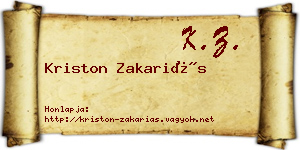 Kriston Zakariás névjegykártya